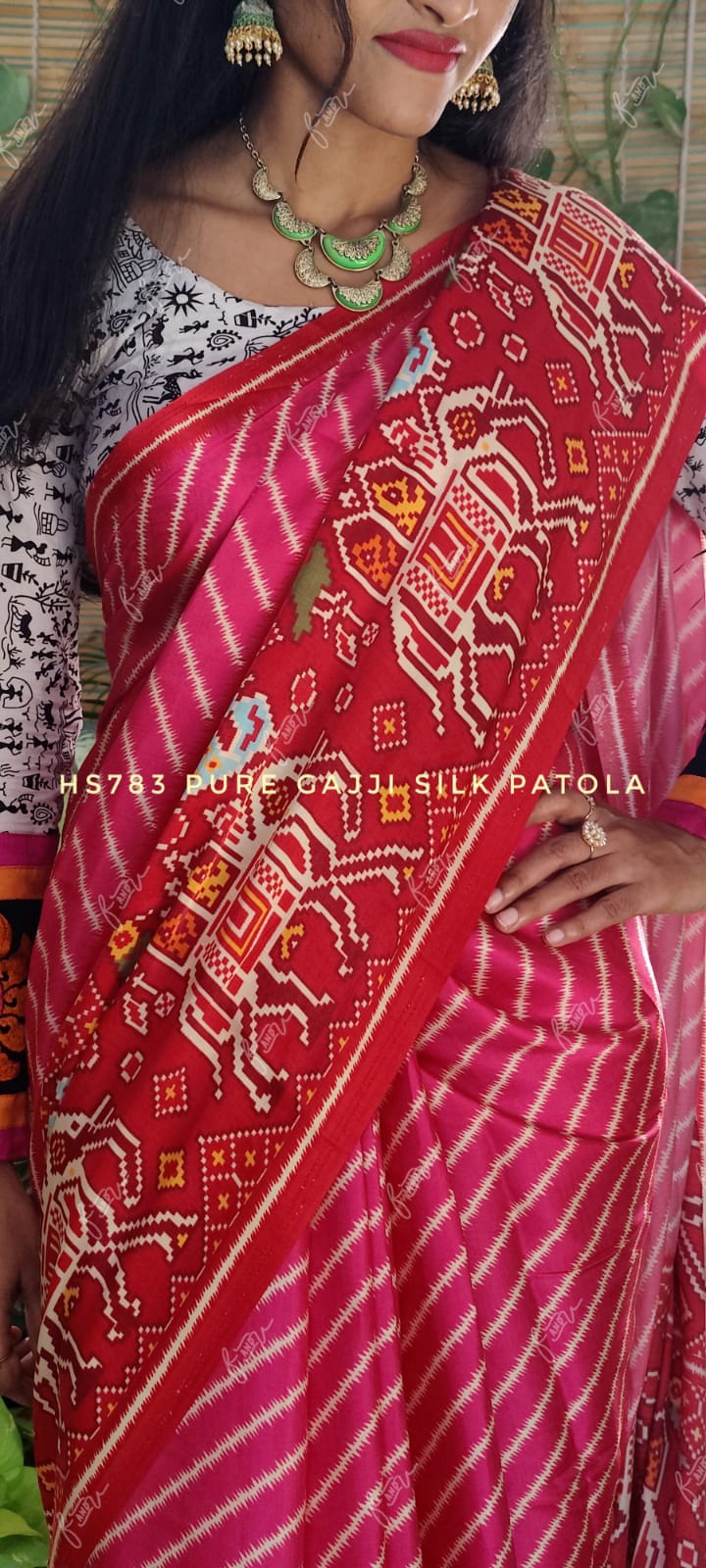 Suhana gajji silk patola saree - Saffronfashionindia