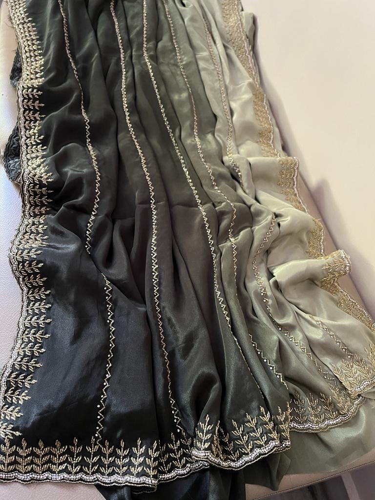 Jinaahd crepe jatdana saree - Saffronfashionindia