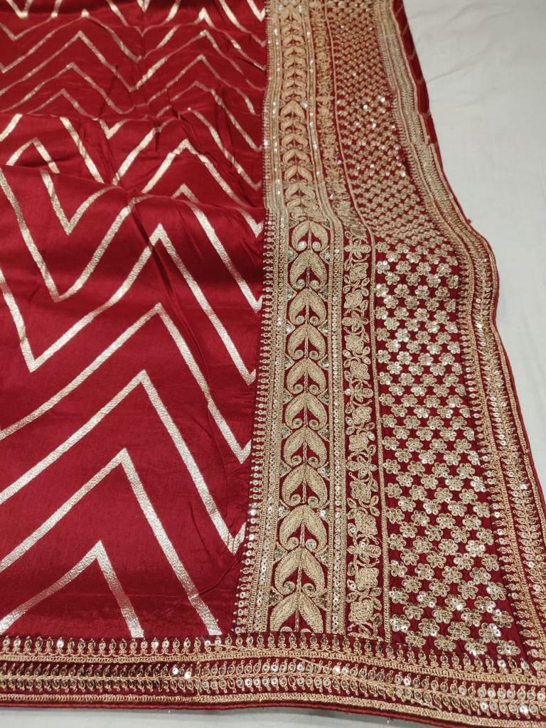 Striped inspired silk saree/casual sari - Saffronfashionindia