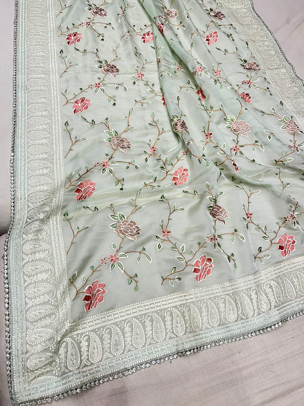 Naisha organza Chikankari saree - Saffronfashionindia