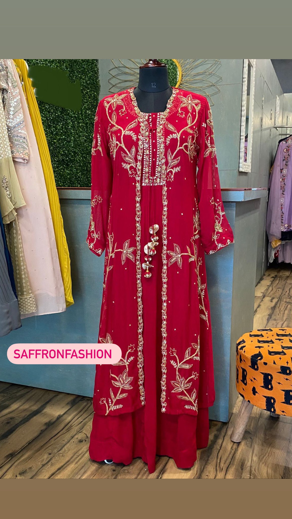 Red riding hood inspired dress - Saffronfashionindia