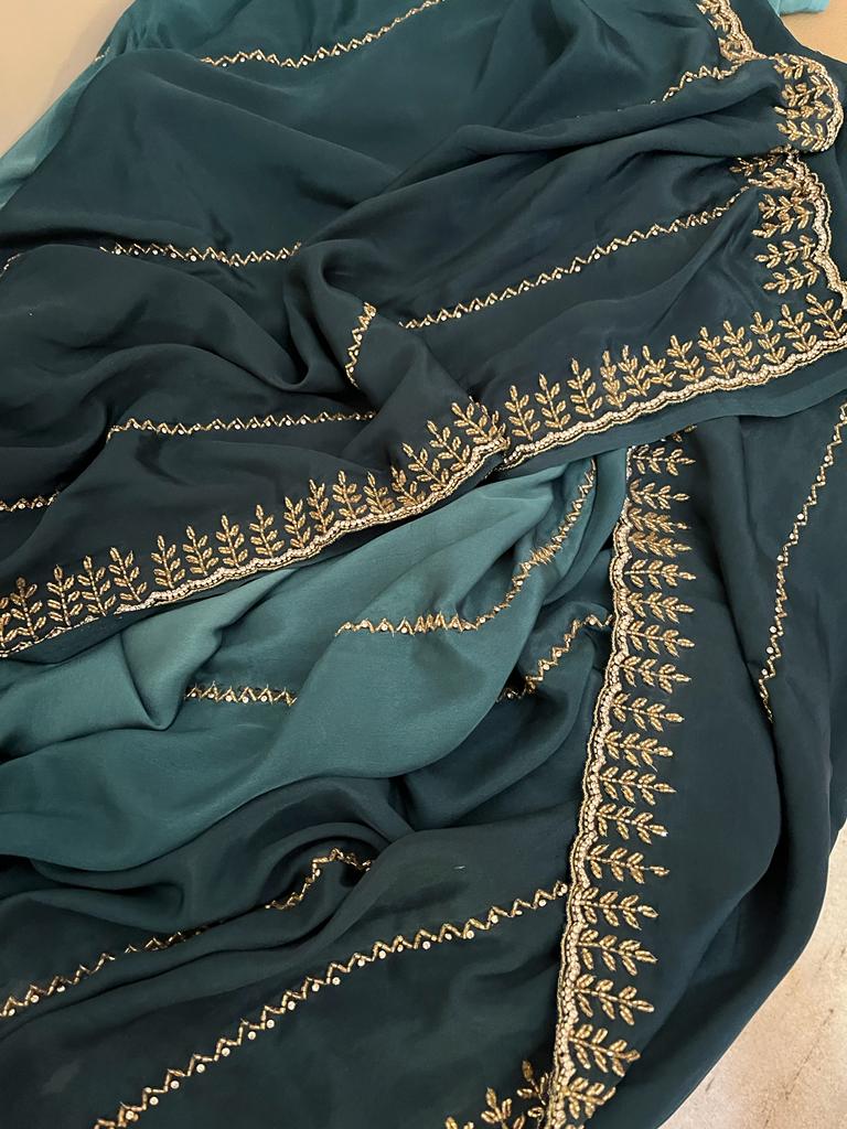 Jinaahd crepe jatdana saree - Saffronfashionindia