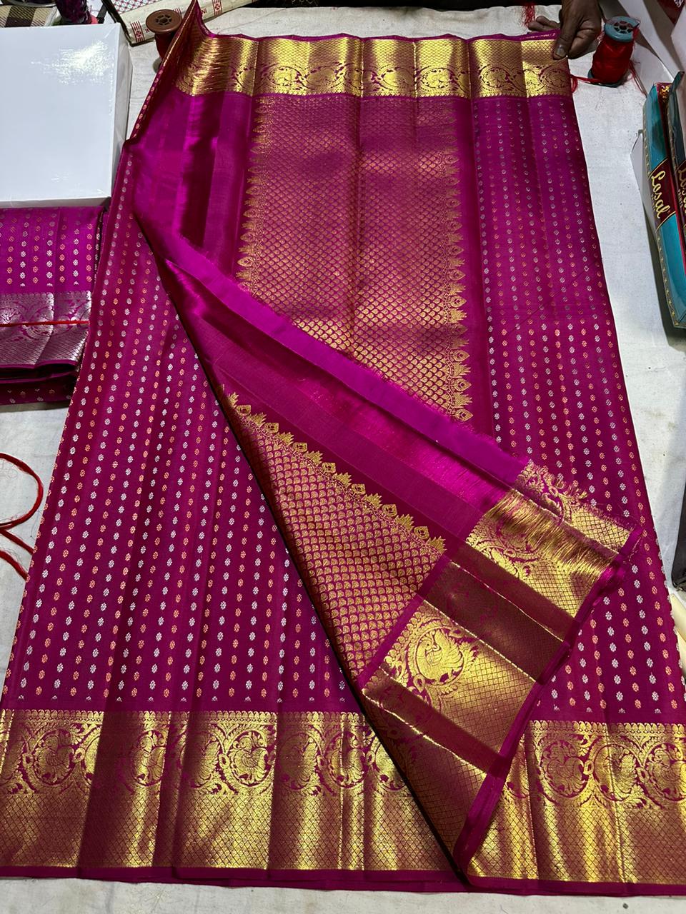 Pink baby Kanchipuram doll dupatta - Saffronfashionindia
