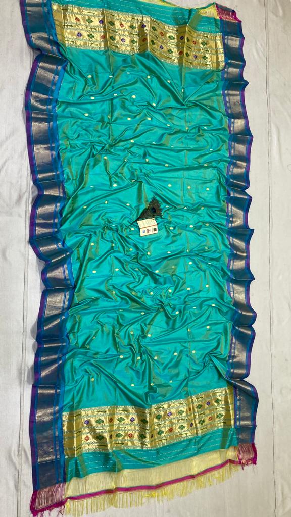 Silk traditional Paithani dupatta - Saffronfashionindia