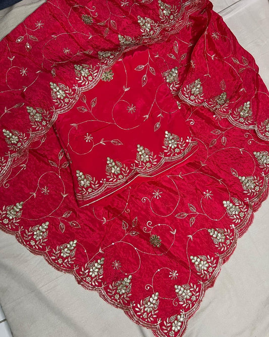 Cinderla crepe suit - Saffronfashionindia