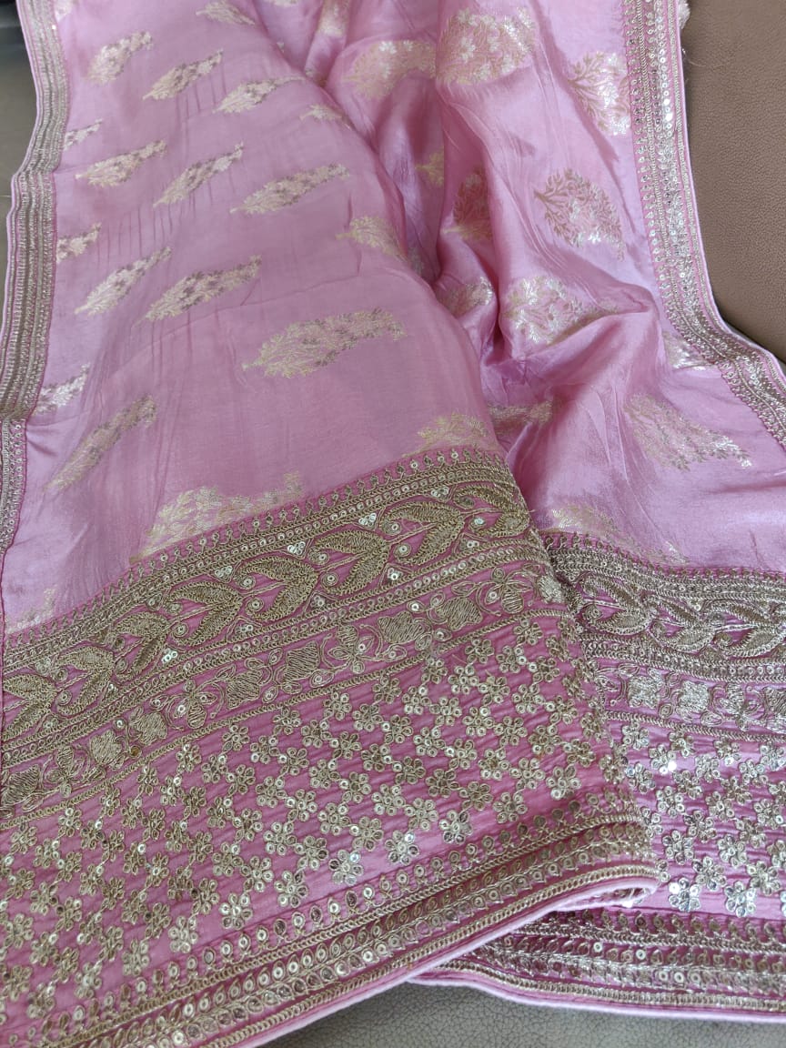 Handloom munga organza saree - Saffronfashionindia
