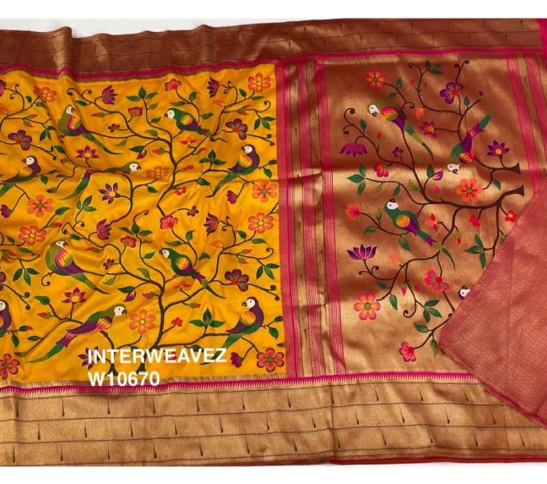 Muniya Paithani inspired saree - Saffronfashionindia