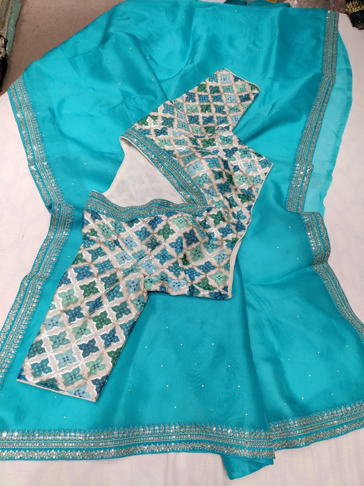 Susane organza saree - Saffronfashionindia