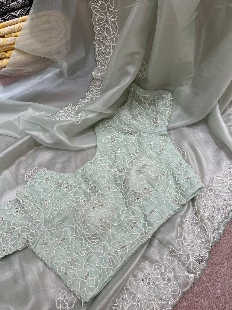 Fairly Pearl saree - Saffronfashionindia