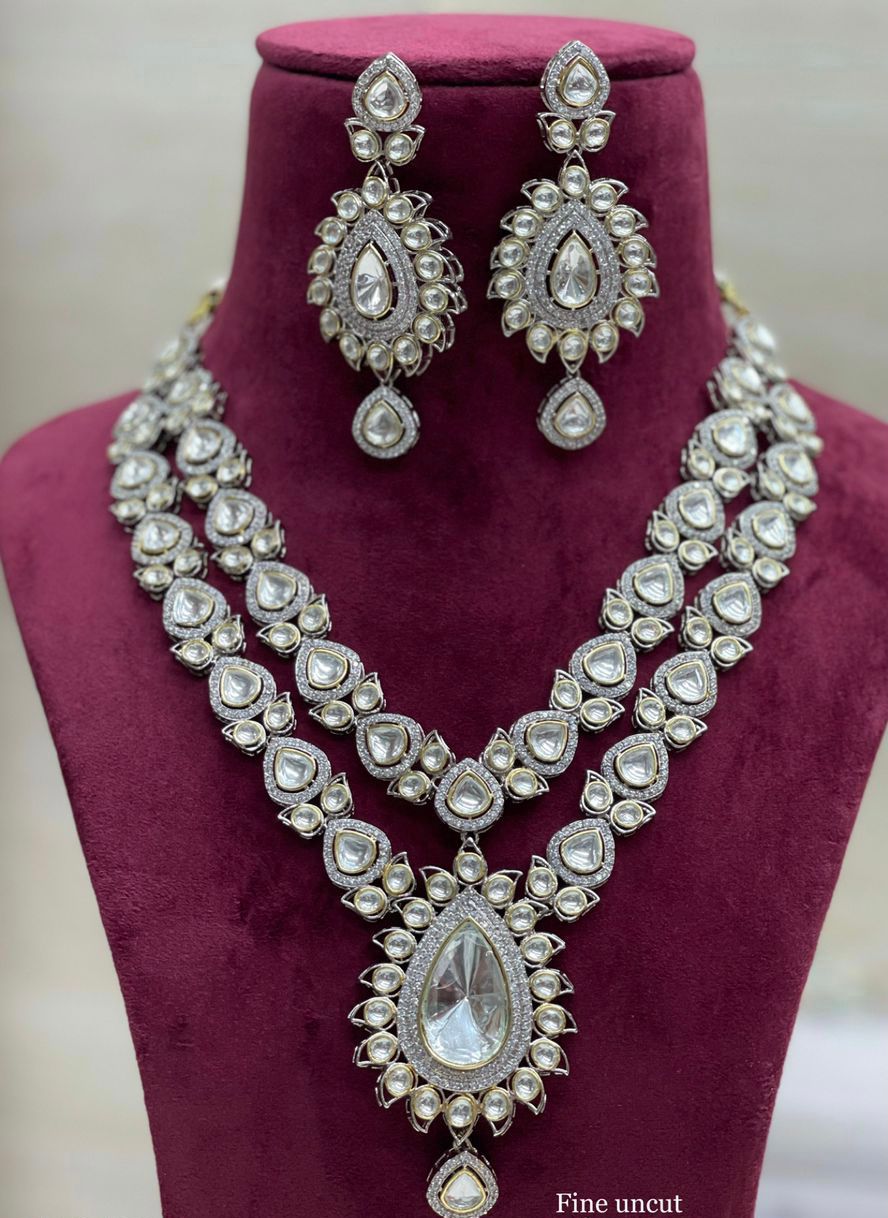 Ranzan polki necklace set - Saffronfashionindia