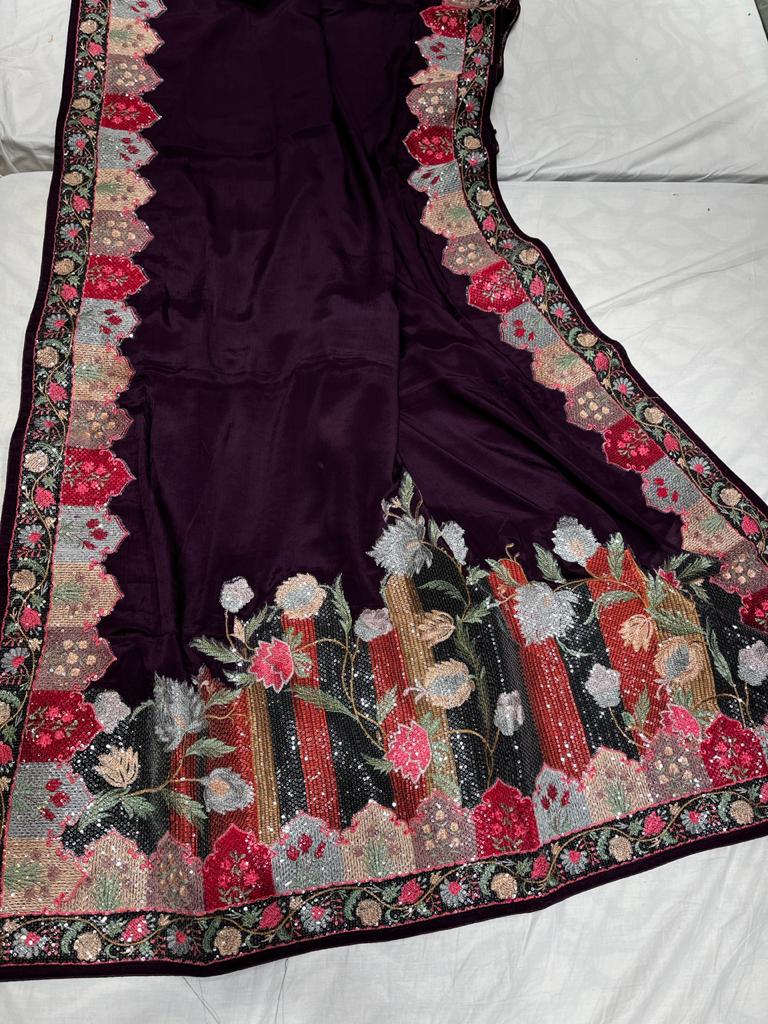 Ashvi crepe designer saree - Saffronfashionindia