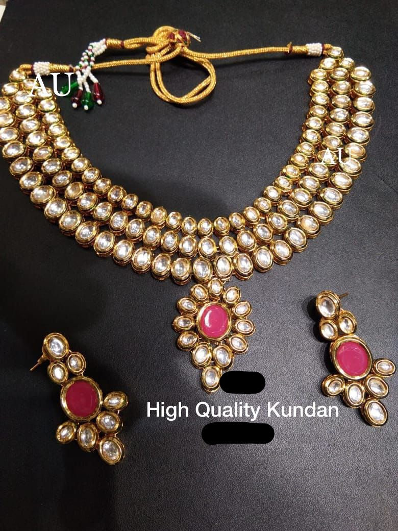 Fizi Kundan necklace - Saffronfashionindia