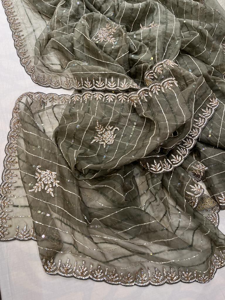 Aisle zarkan saree - Saffronfashionindia