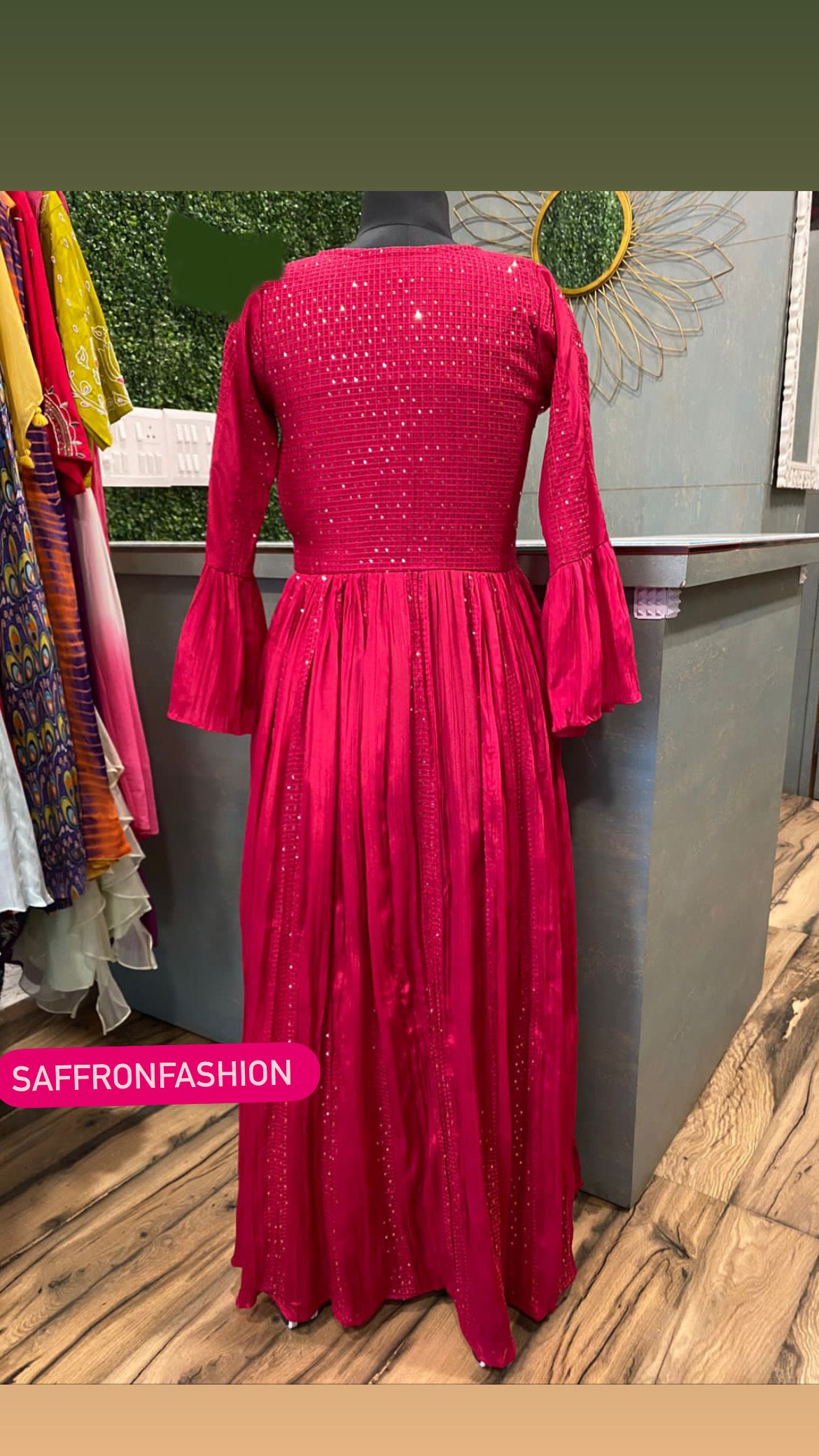 Red hot gown - Saffronfashionindia