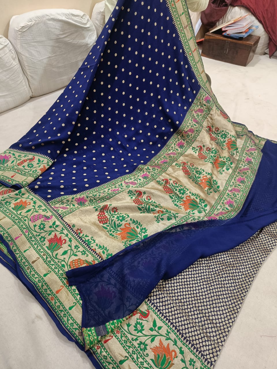 Sikhagarh gorgette saree - Saffronfashionindia