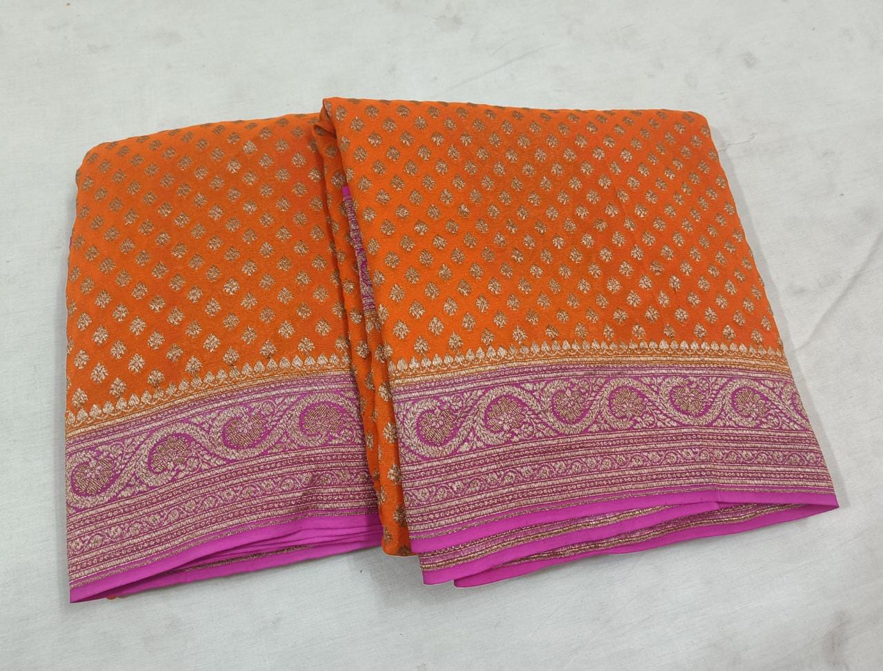 Nafsa gorgette saree - Saffronfashionindia