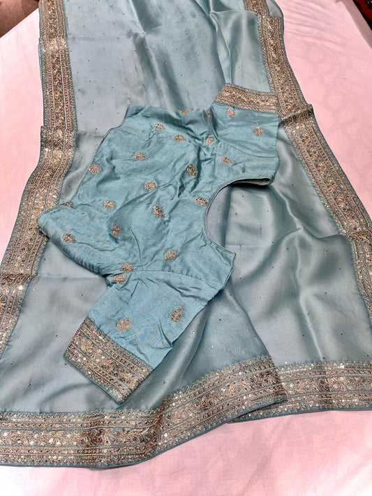 Fenicia saree/organza saree - Saffronfashionindia