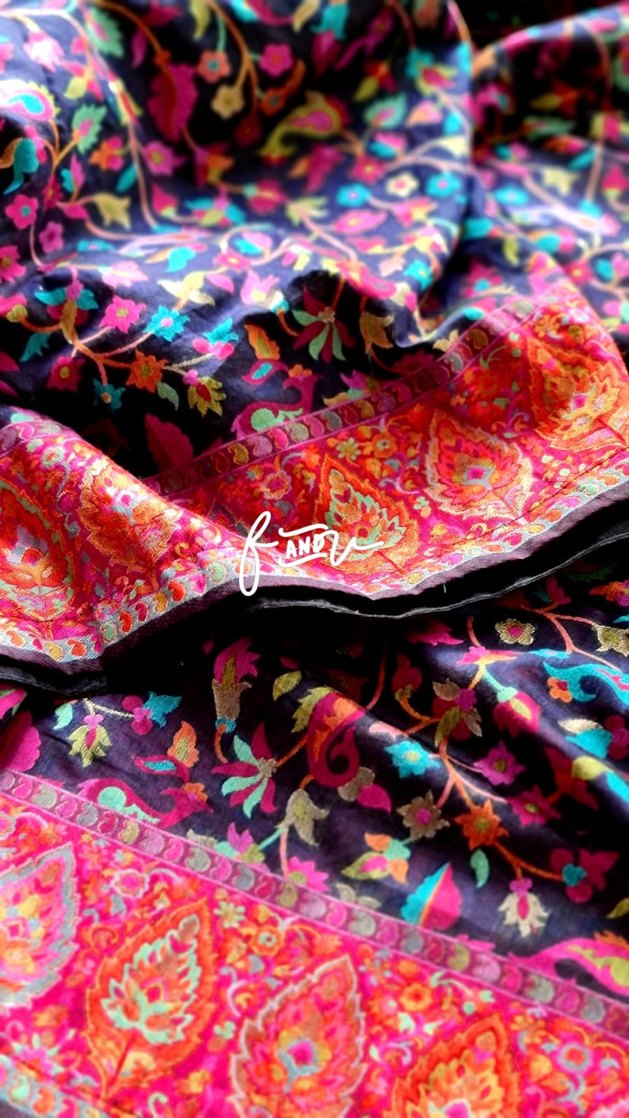 Kashmiri inspired Kani silk saree - Saffronfashionindia