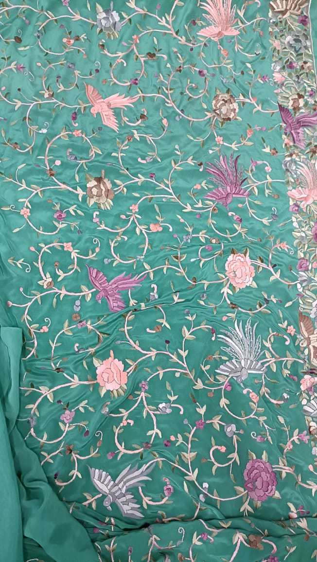 Arvika Parsi gara saree - Saffronfashionindia