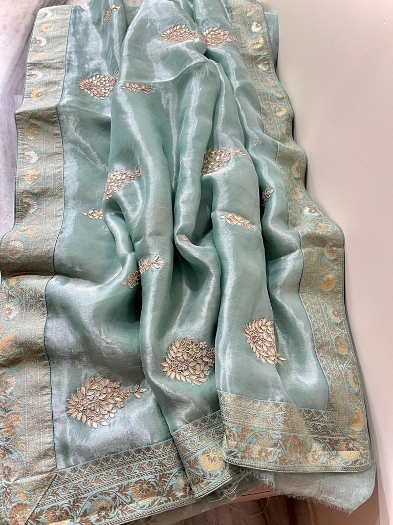 Kalki tissue organza saree - Saffronfashionindia