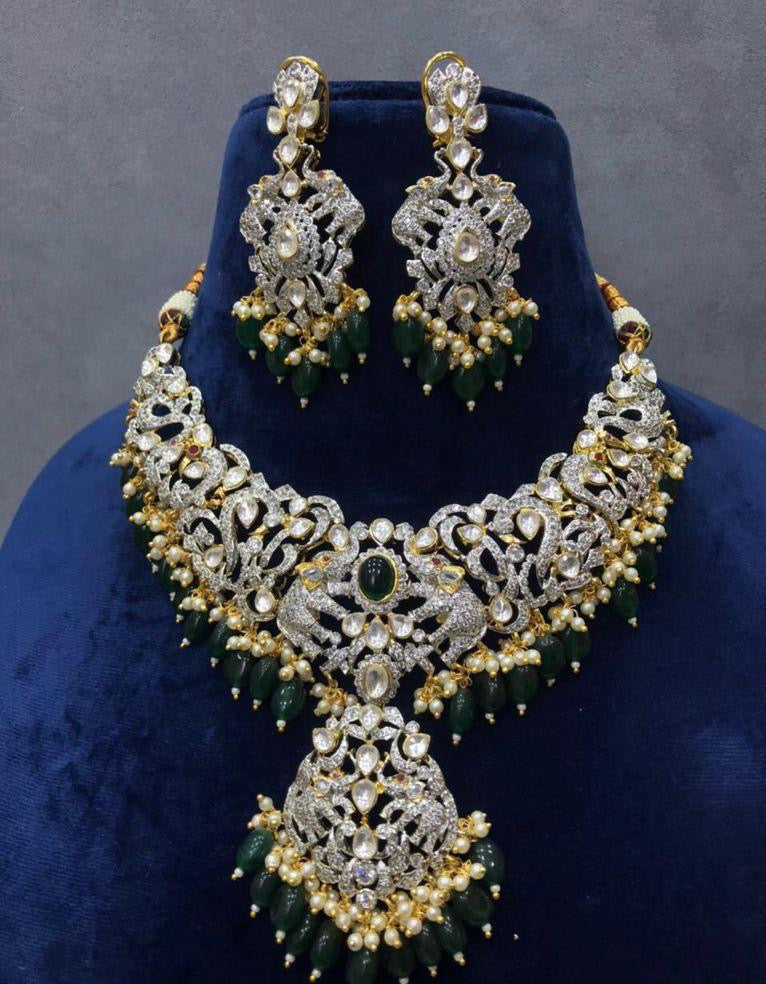 Elephant inspired necklace set - Saffronfashionindia