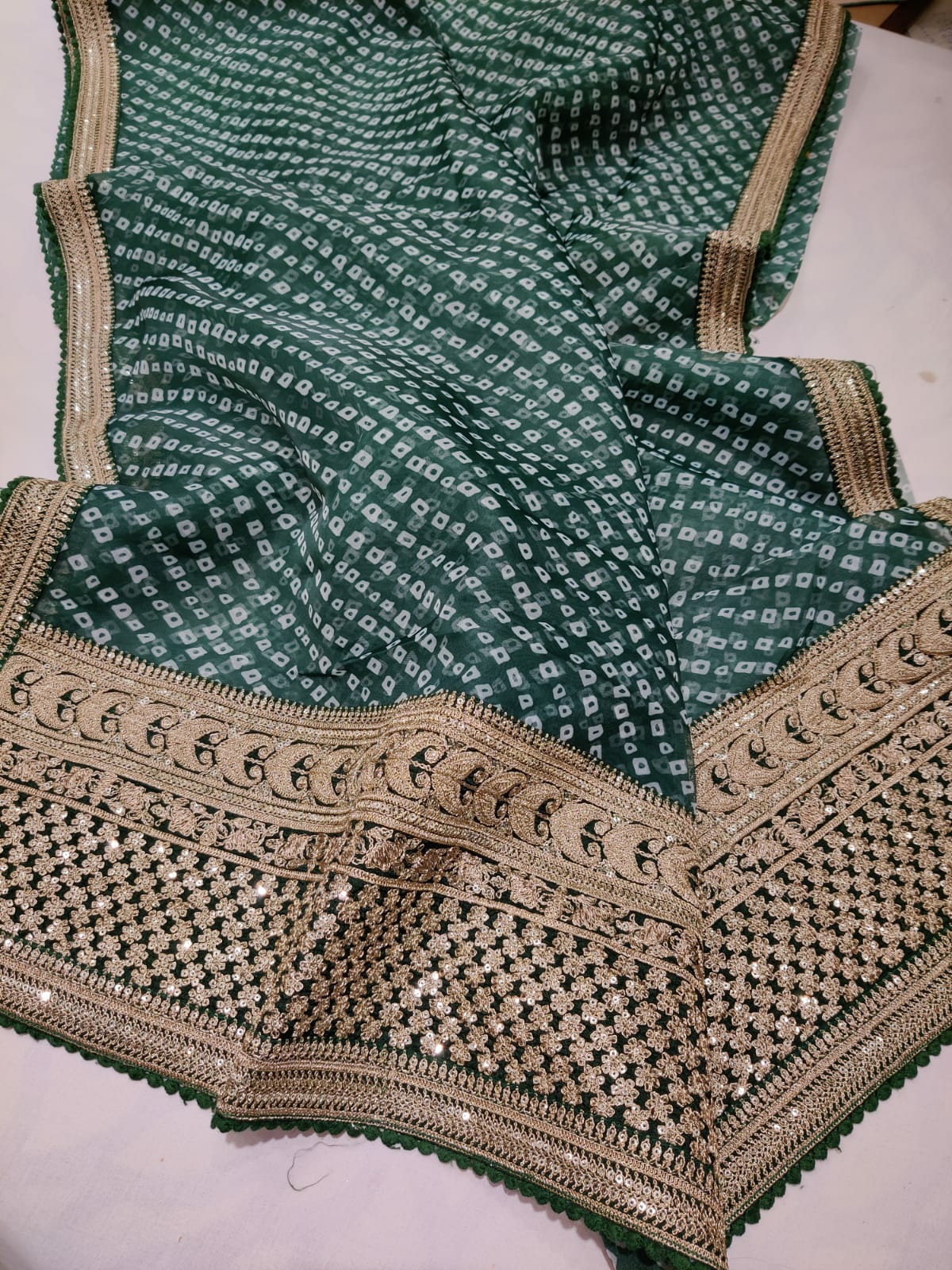 Omara lehariya organza saree - Saffronfashionindia