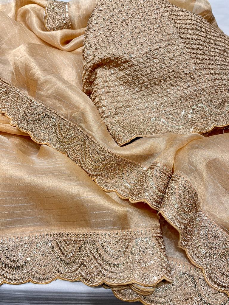 Rangvana tissue kanjeevaram saree - Saffronfashionindia