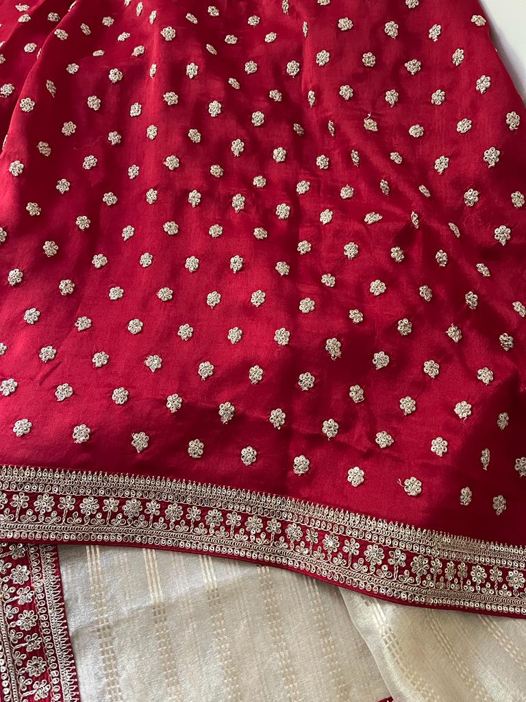 Lovely tissue organza saree - Saffronfashionindia