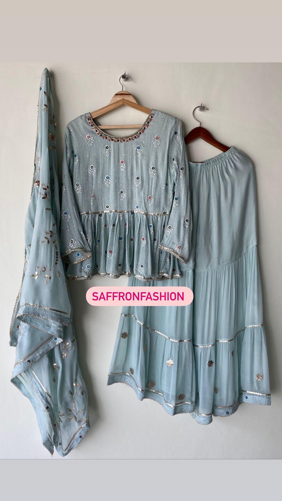 Beautiful peplum kurta set - Saffronfashionindia