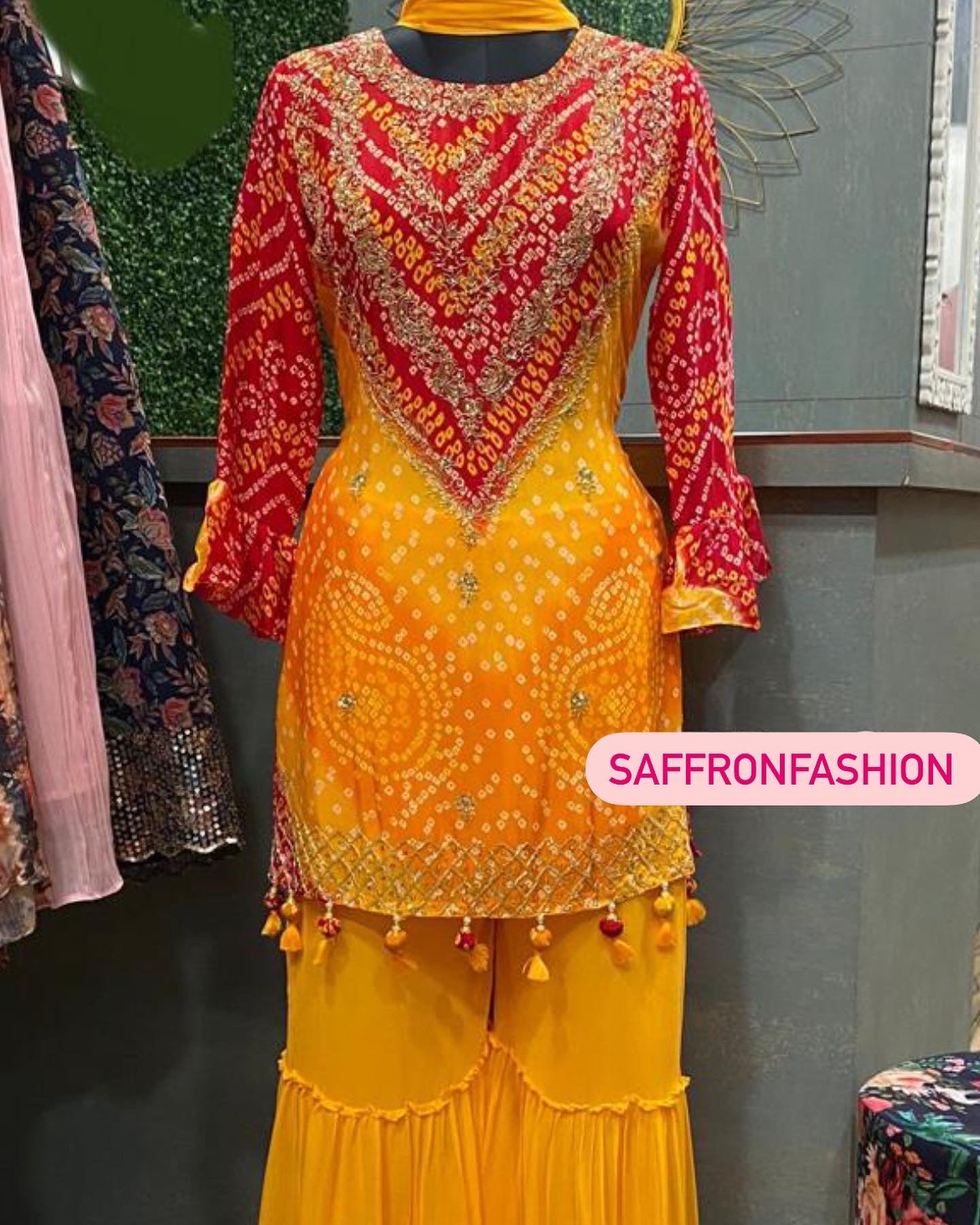 Bandhani salwar suit - Saffronfashionindia