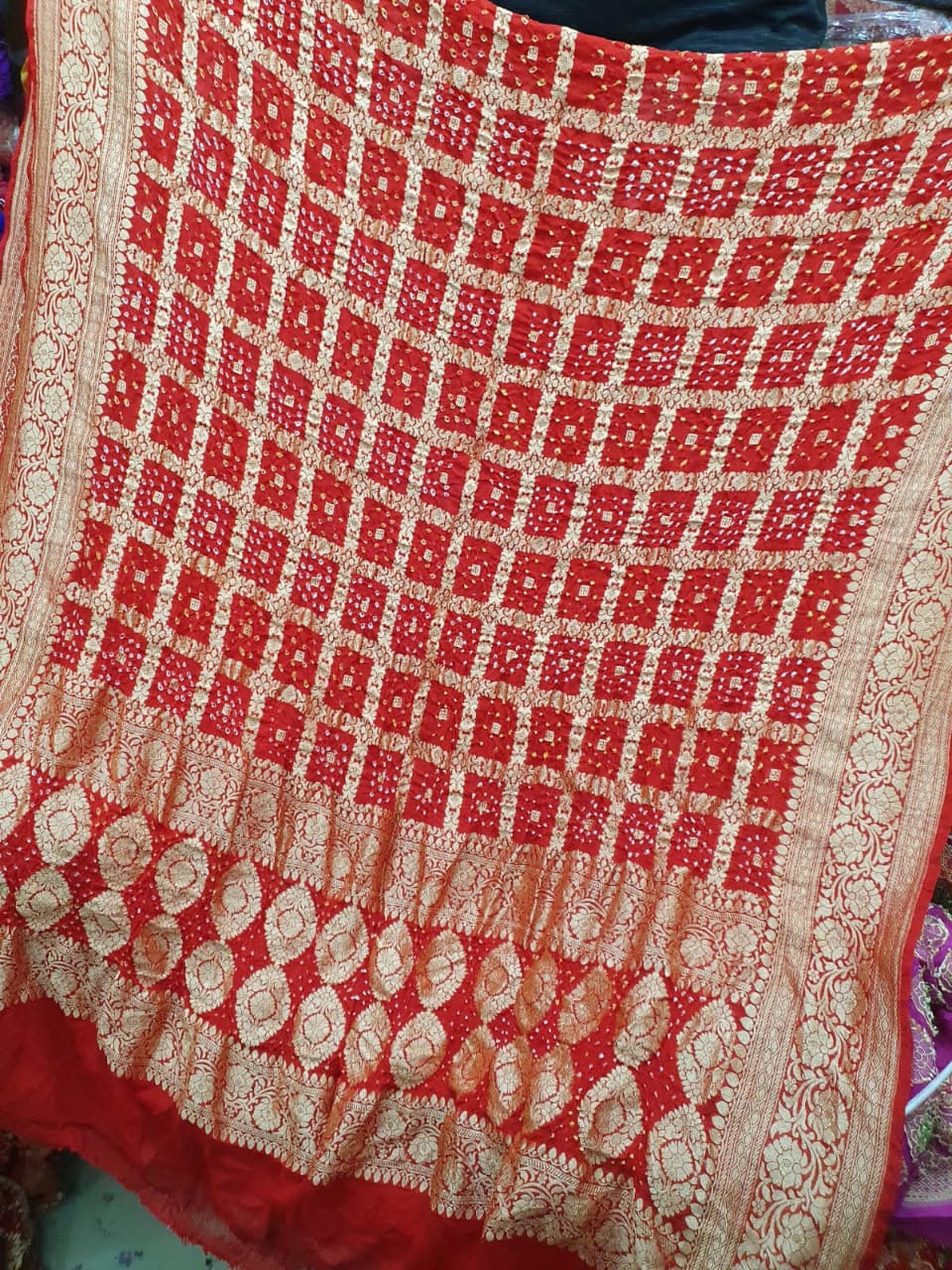 Rimili gorgette dupatta/bandhej dupatta - Saffronfashionindia