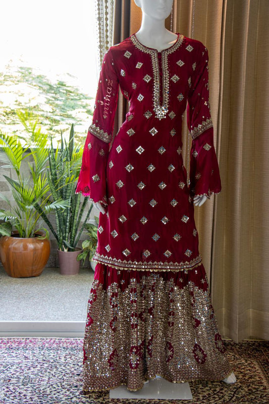 Arshi gharara beautiful dress - Saffronfashionindia