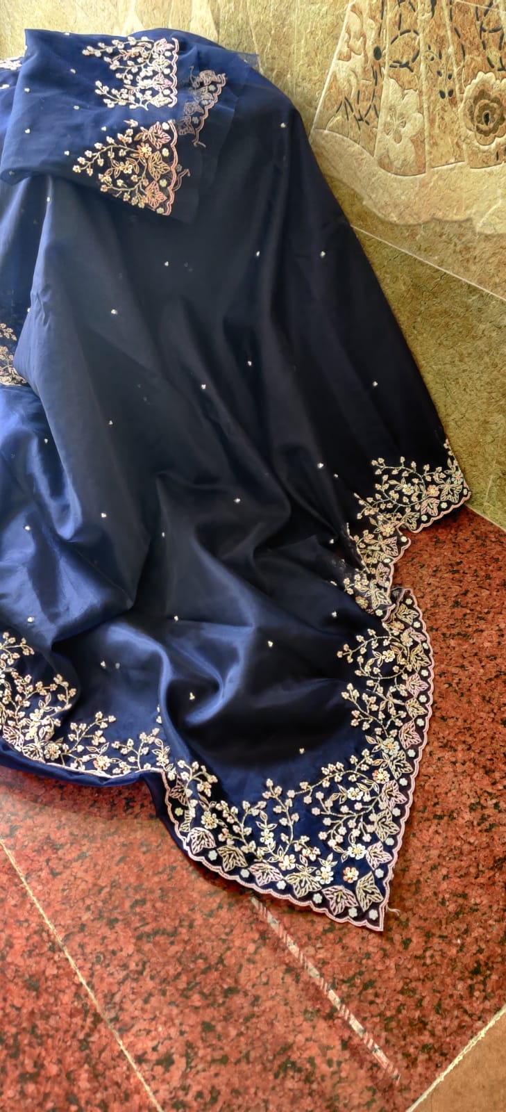 Ishu embroidery organza saree - Saffronfashionindia