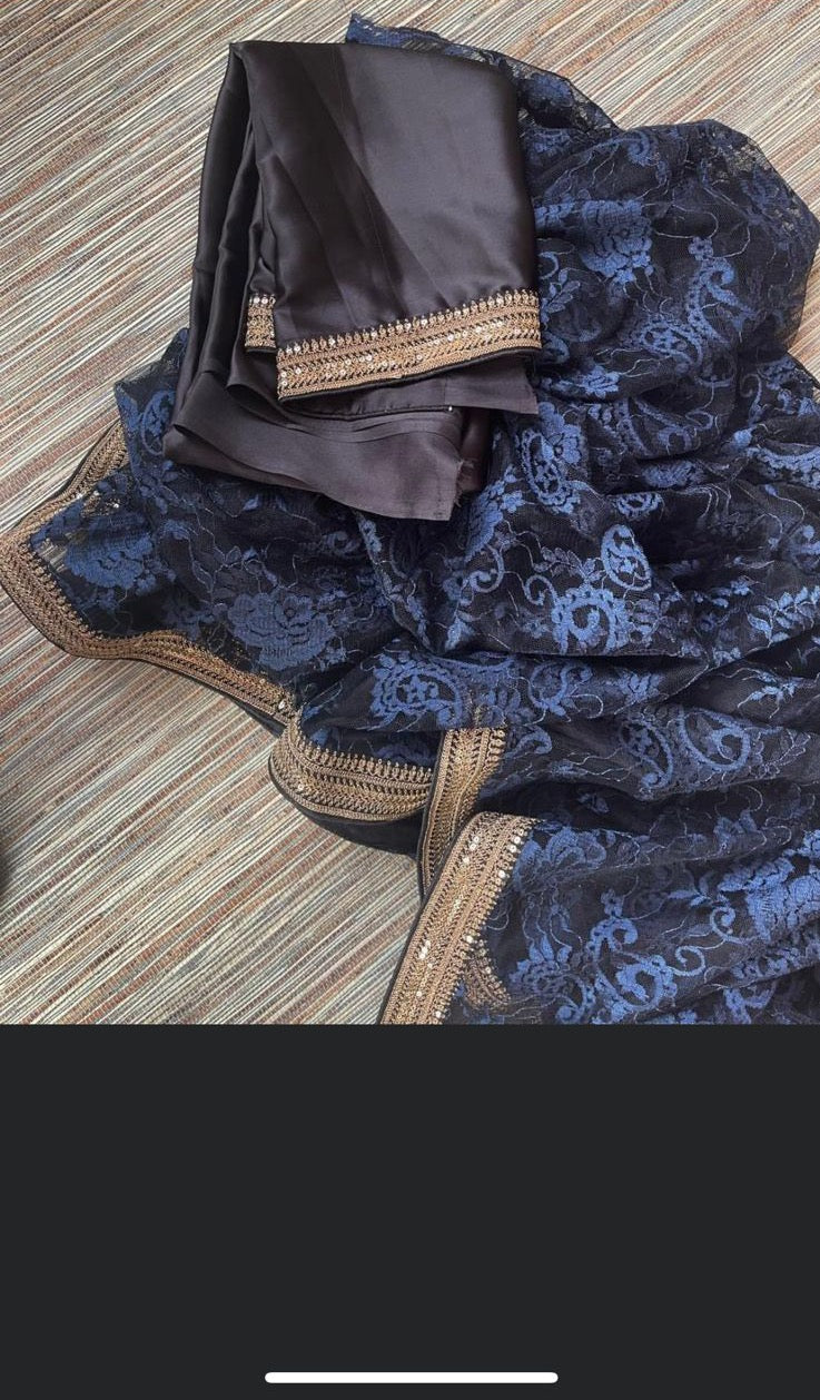 Stainley zardosi saree/net saree/chaintley sari - Saffronfashionindia