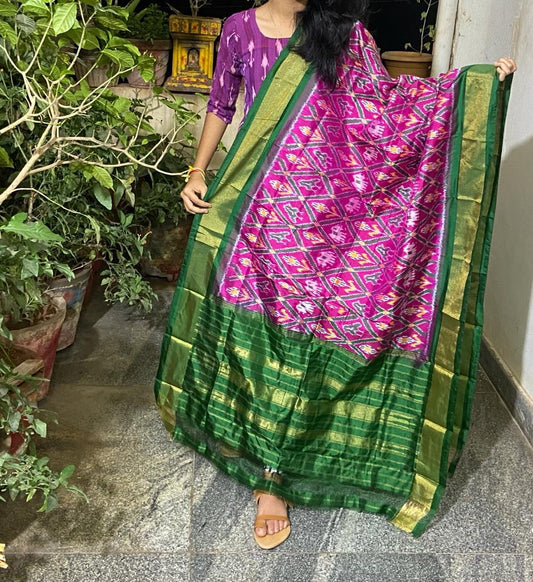 Tunisia ikkat dupatta - Saffronfashionindia