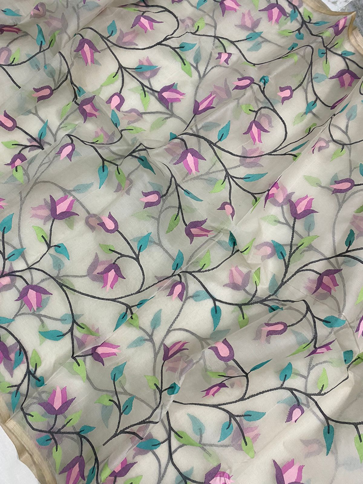 Seemika tantuj jamdani saree - Saffronfashionindia