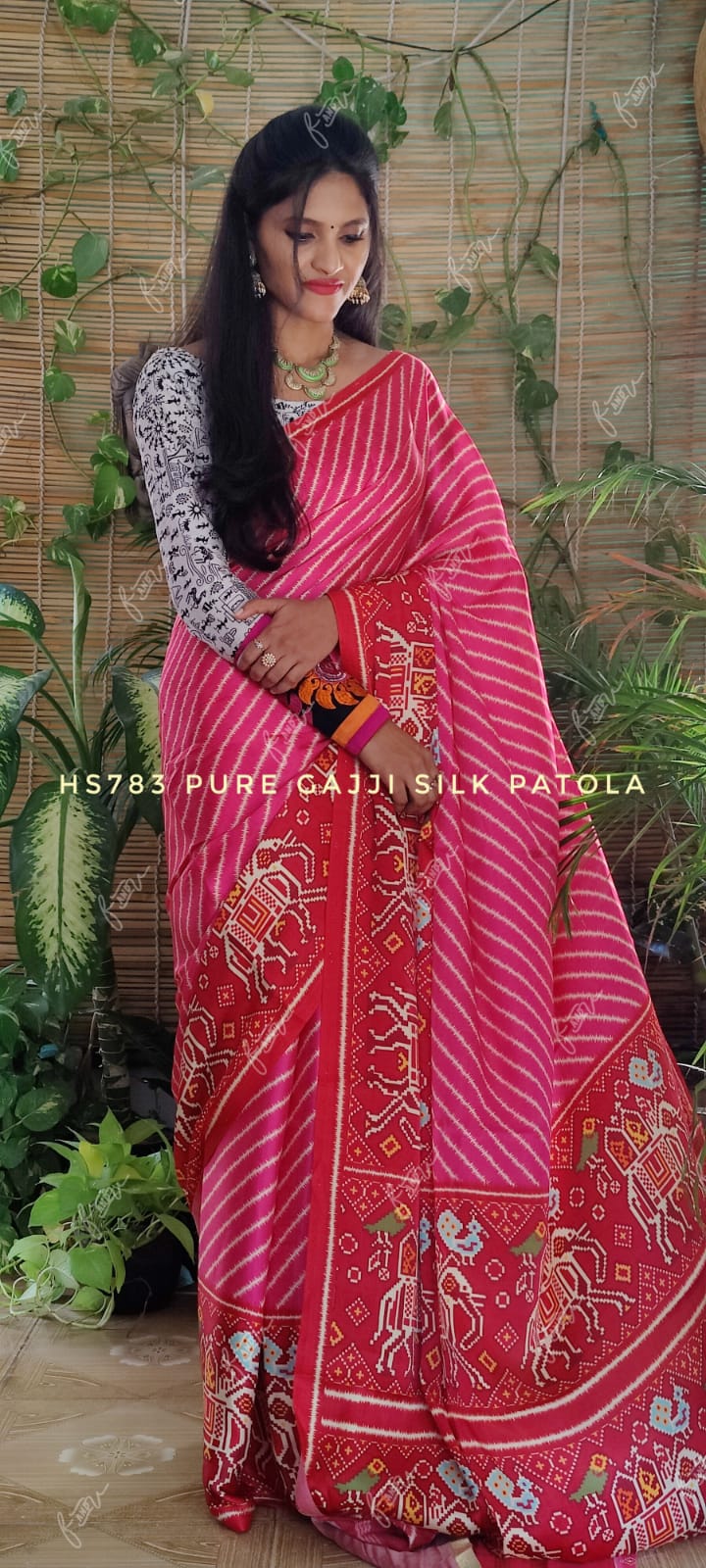 Suhana gajji silk patola saree - Saffronfashionindia