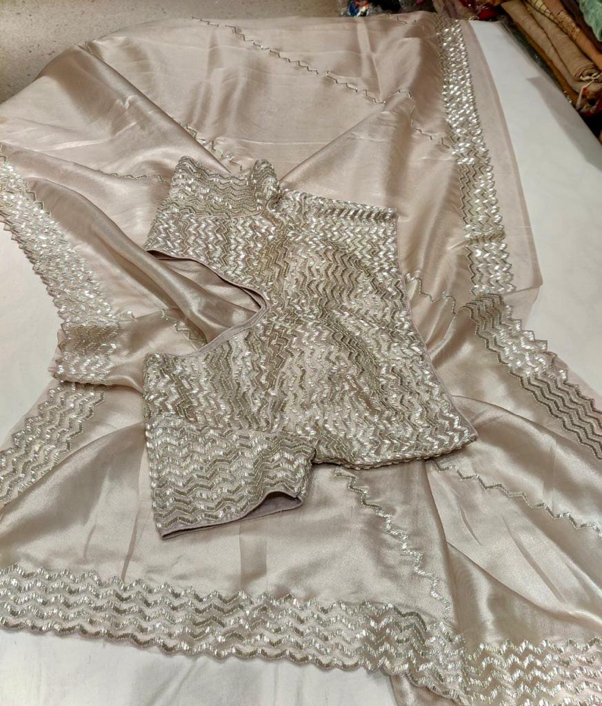Bilbuli tissue organza saree - Saffronfashionindia