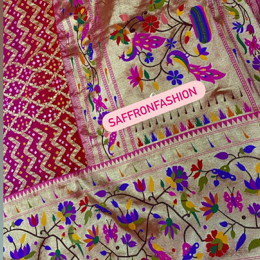 Paithani inspired handloom saree - Saffronfashionindia