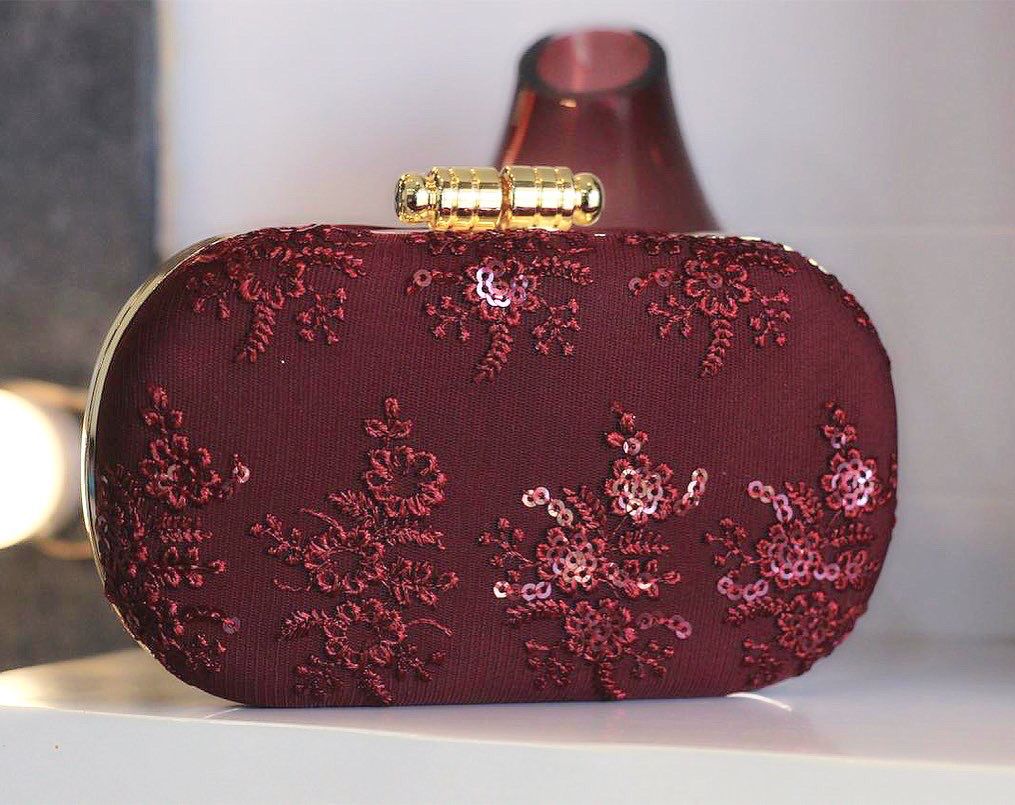 Chikankari clutch - Saffronfashionindia