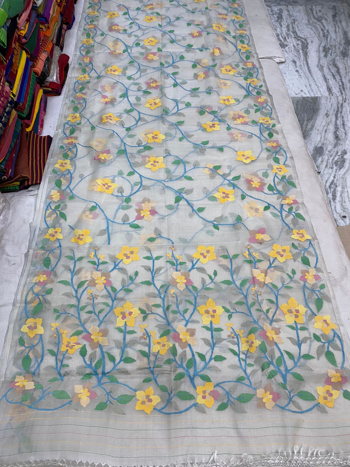 Umraojani muslin jamdani saree - Saffronfashionindia