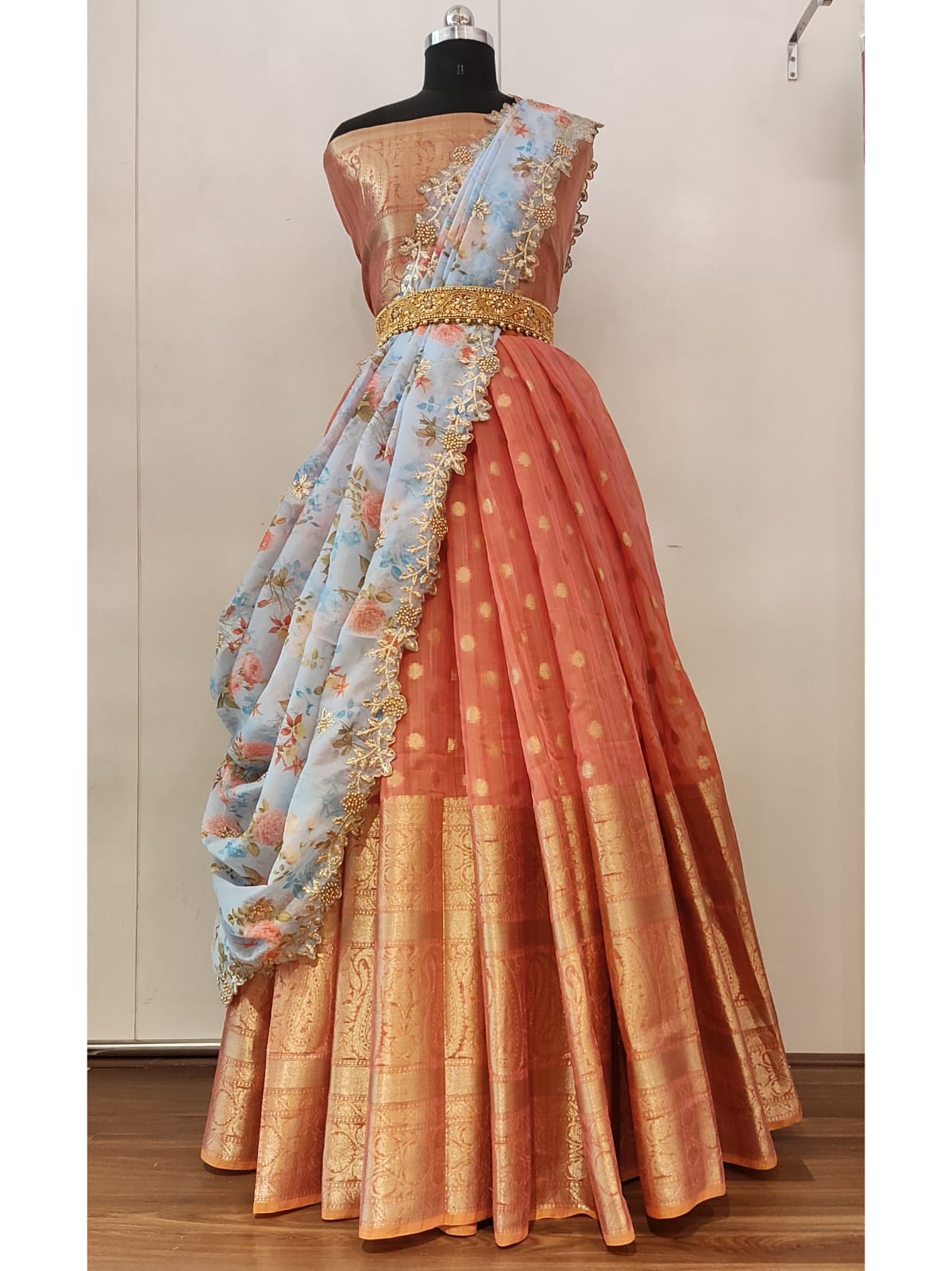 Chanderi lehanga set - Saffronfashionindia