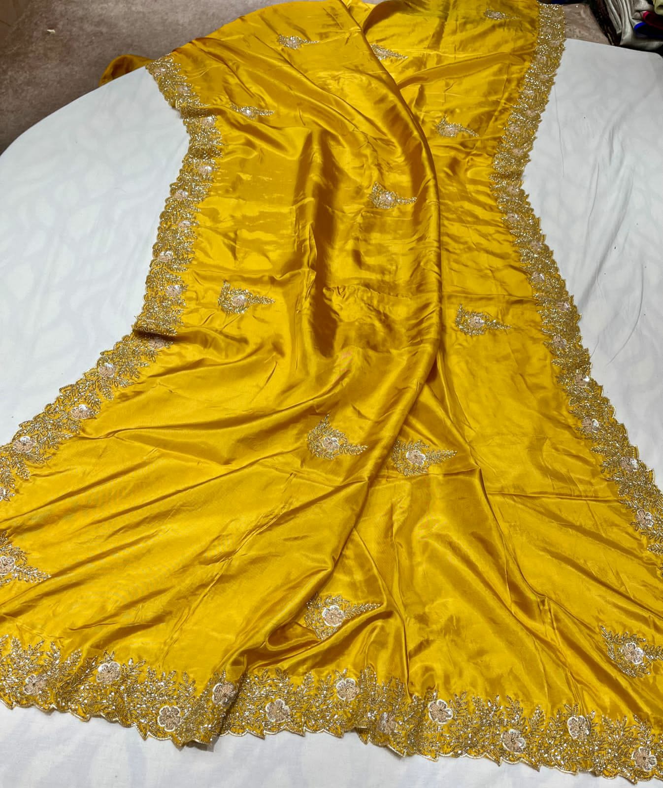 Sanes reception zardosi saree Indian wedding saree women sari blouse SaffronFashion, SaffronFashionindia