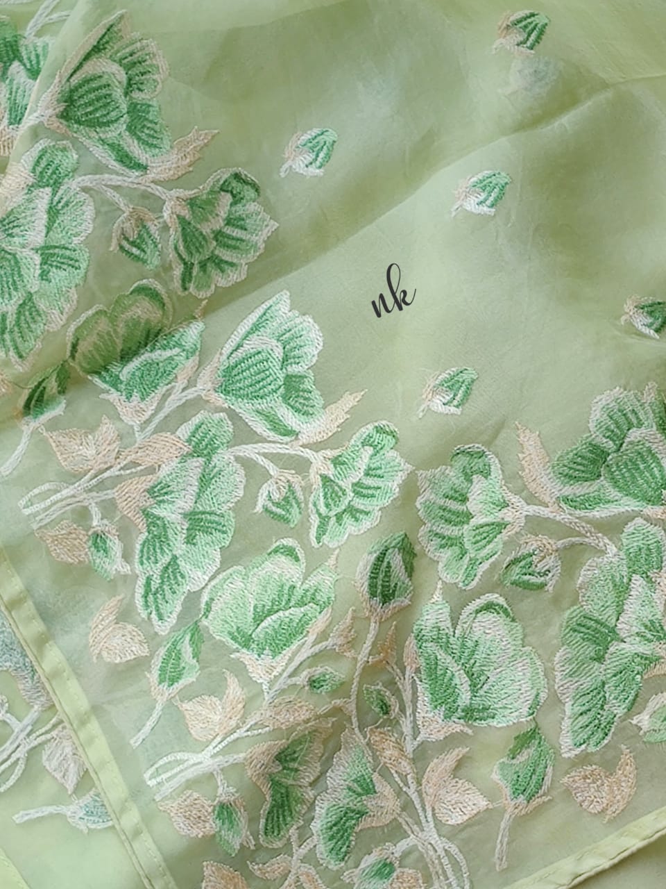 Vinish mint organza saree - Saffronfashionindia