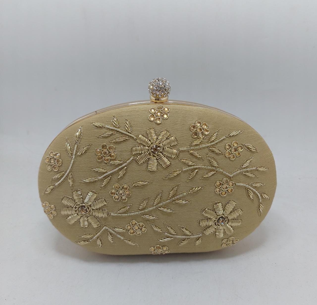 Aveheli embroidery clutch - Saffronfashionindia