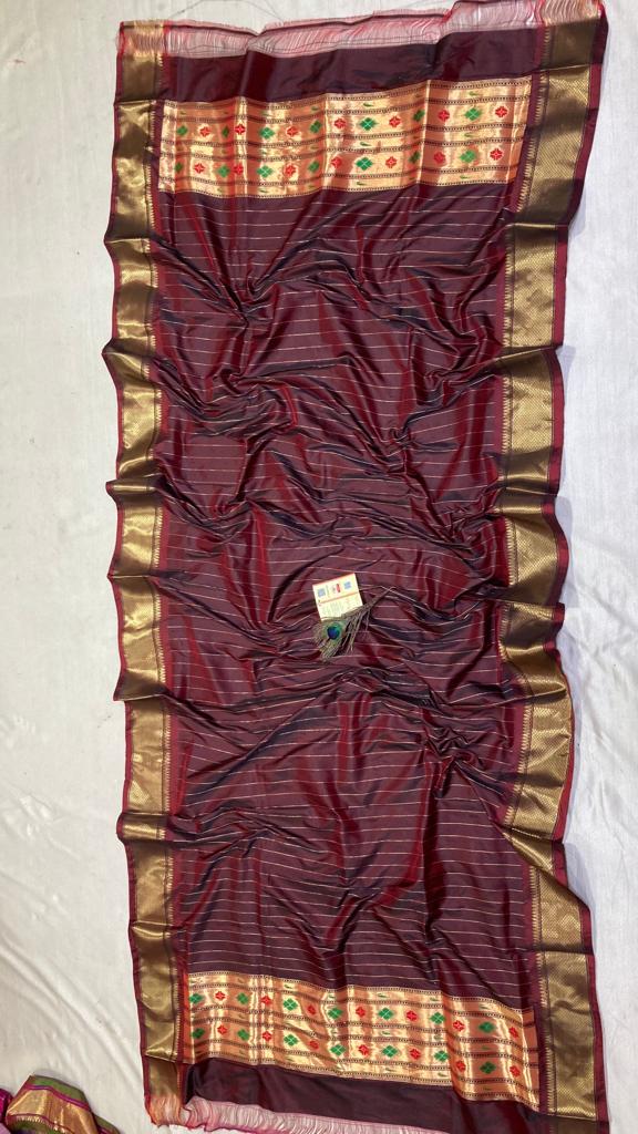 Silk traditional Paithani dupatta - Saffronfashionindia
