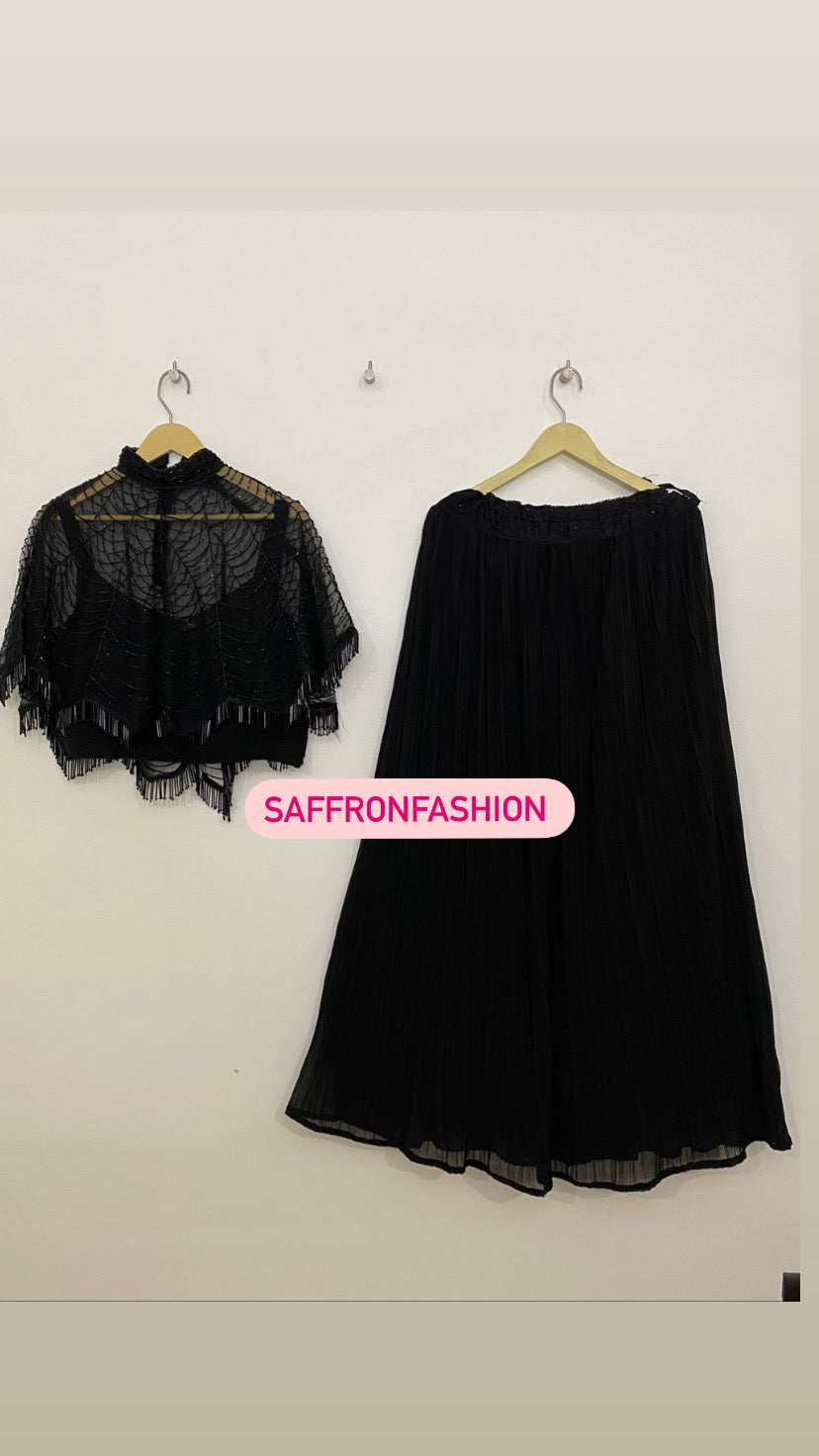 Black hot indowestern dress - Saffronfashionindia