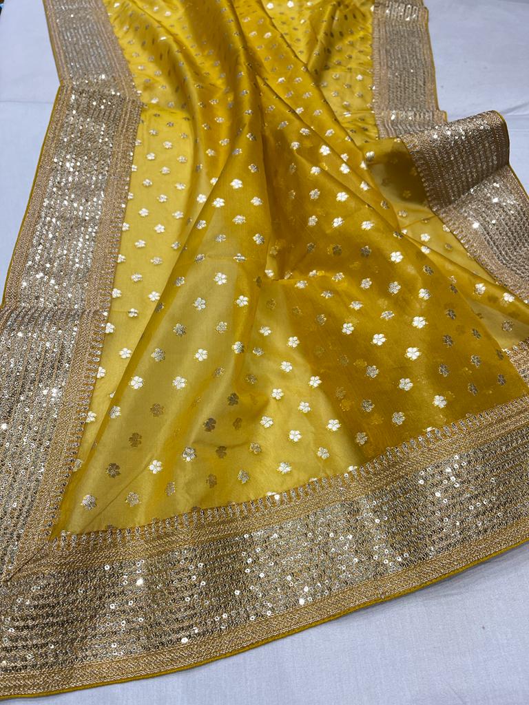 Kora partywear saree - Saffronfashionindia