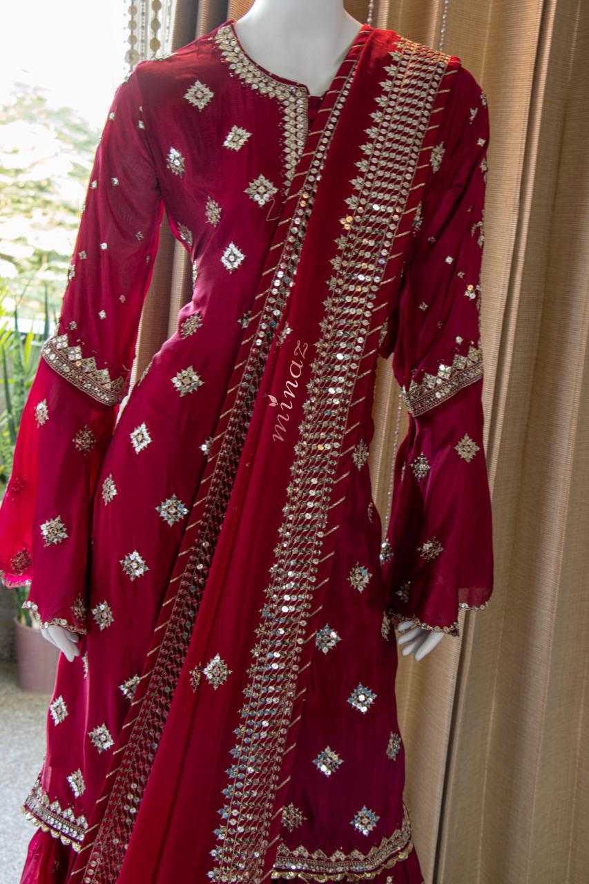 Arshi gharara beautiful dress - Saffronfashionindia