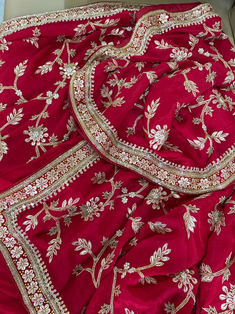Red riding hood inspired saree - Saffronfashionindia